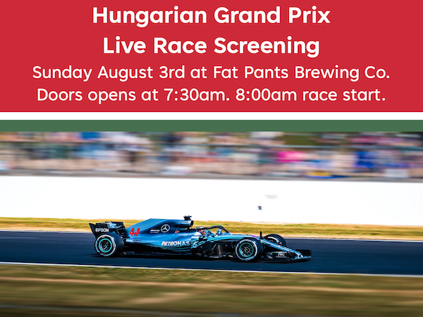Join Us Sunday August 3rd for the Hungarian Grand&nbsp;Prix