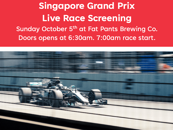 Join Us Sunday October 5th for the Singapore Grand&nbsp;Prix