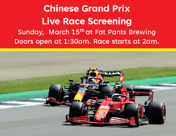 Join Us Sunday, March 15th, for the Chinese Grand&nbsp;Prix