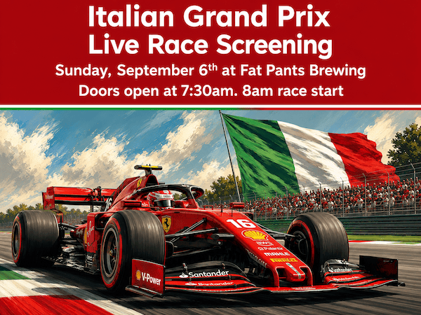 Join Us Sunday, September 6th, for the Italian Grand&nbsp;Prix