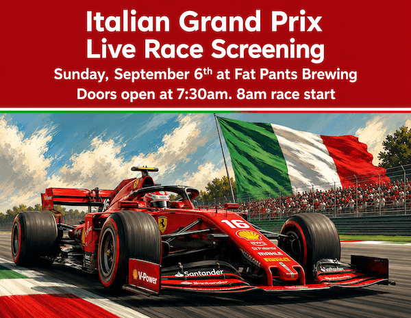 Join Us Sunday, September 6th, for the Italian Grand&nbsp;Prix