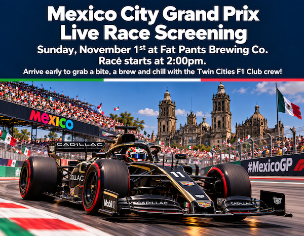 Join Us Sunday, November 1st, for the Mexico City Grand&nbsp;Prix